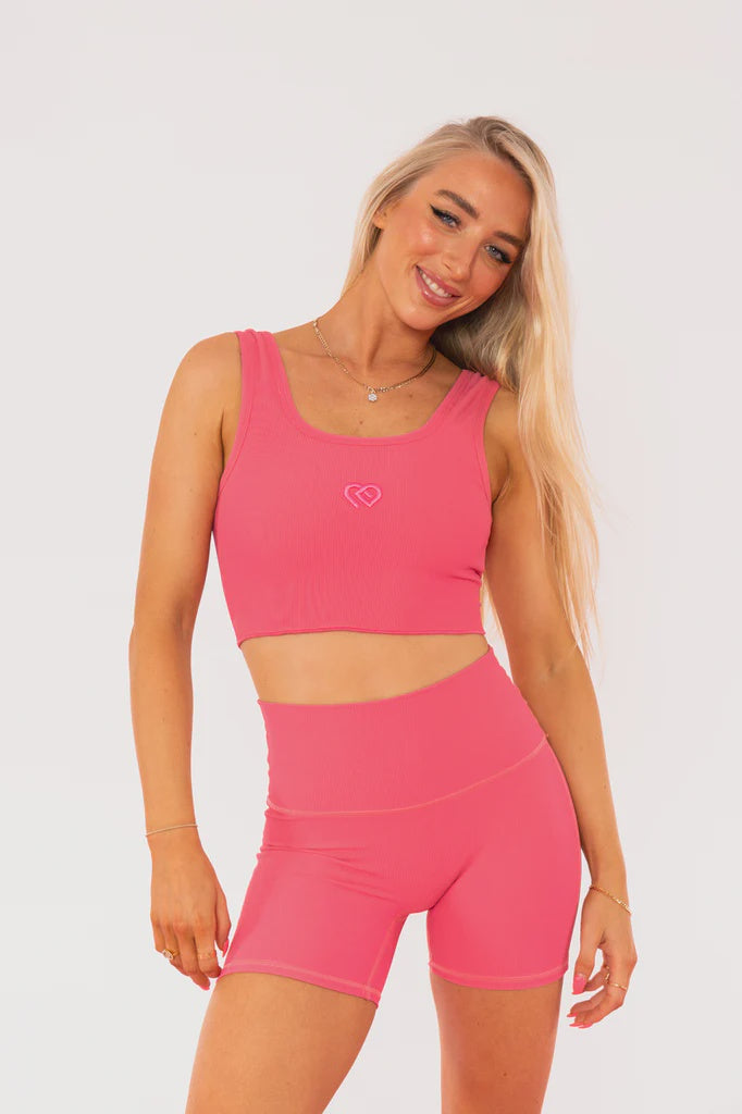 Hot Pink Ribbed Bike Short